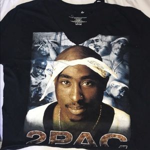 tupac cropped v neck cut